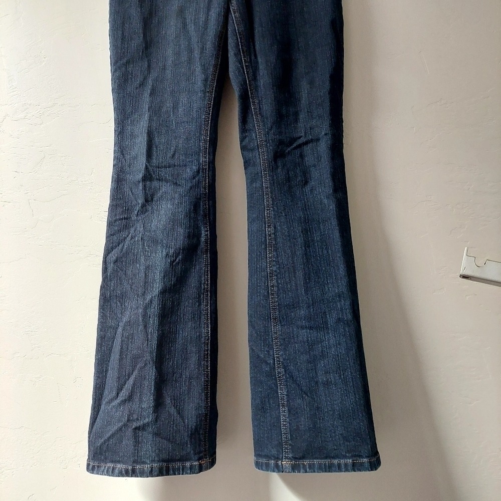 Platinum Charm Jeans Womens Size 0 Indigo Blue Bootcut Rhinestone Pocket Stretch - Picture 12 of 12
